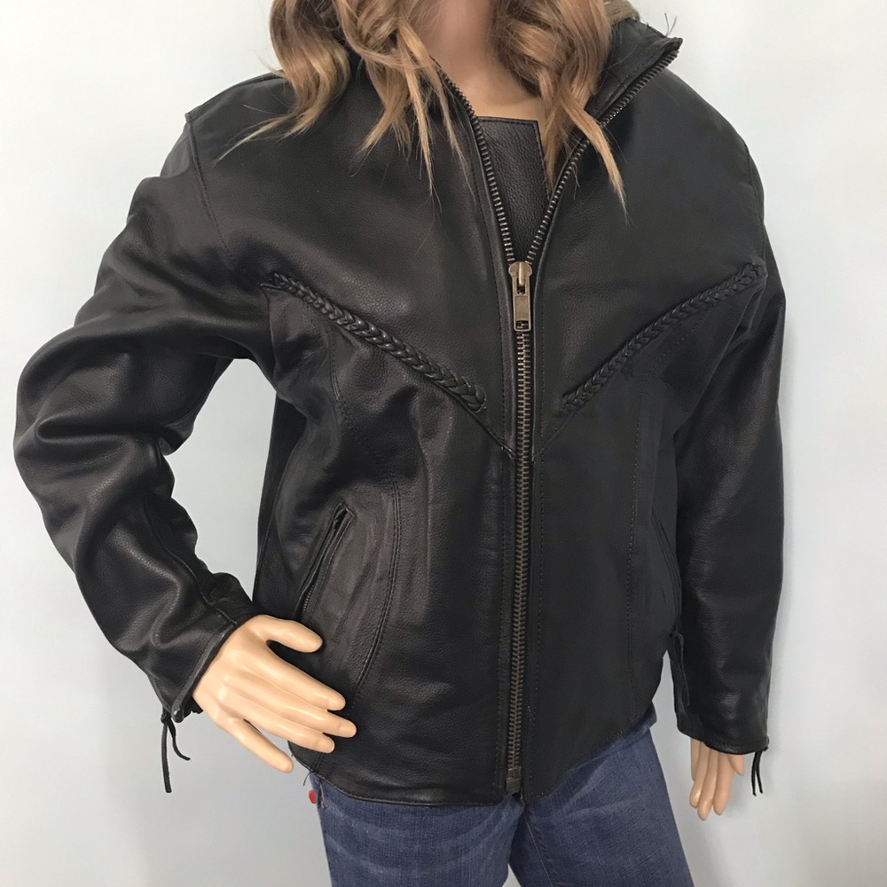 LAST CHANCE 12/31/21 Authentic VTG Leather Heavy Motorcycle Jacket, S